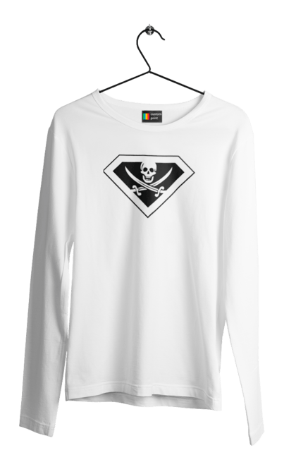 Чоловічий лонгслів з принтом "Суперпірат". Бетмен, кіно, комікси, марвел, супергерої, супермен, фільми. 2070702