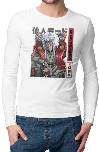 Men's longsleeve with prints Naruto Jiraiya. Anime, hokage, jiraiya, manga, naruto, shinobi, shonen. 2070702