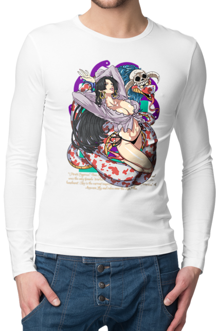 Men's longsleeve with prints One Piece Boa Hancock. Anime, boa hancock, manga, one piece, pirate empress, straw hat pirates. 2070702