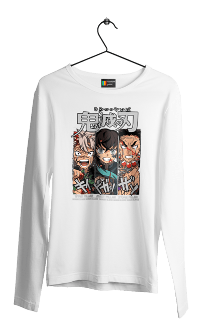 Men's longsleeve with prints Demon Slayer Sanemi Muichiro Gyomei. Anime, demon slayer, gyomei, himejima, kimetsu no yaiba, manga, muichiro, sanemi. 2070702