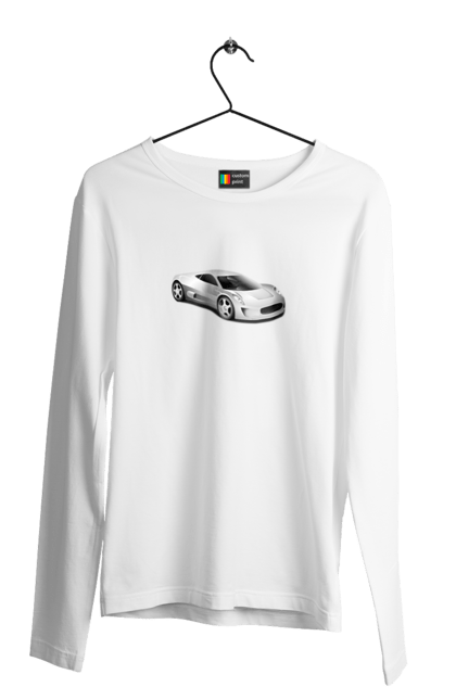 Чоловічий лонгслів з принтом "Авто.1". Авто, графіка, спортивне авто, фото, чорно-біле зображення. 2070702