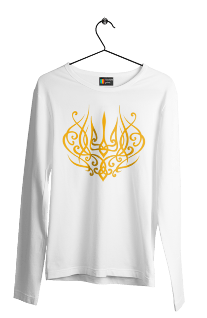 Men`s longsleeve with prints Emblem of Ukraine. Герб, герб україни, доброго вечора, зсу, патріотична, прапор. 2070702