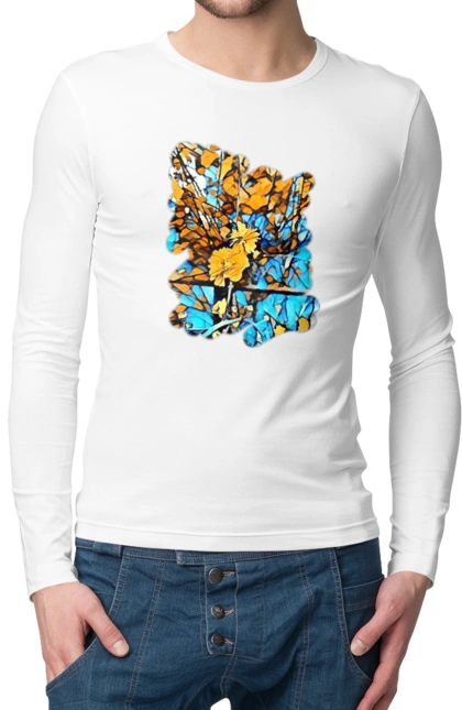 Yellow flowers on a blue background