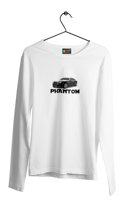 Чоловічий лонгслів з принтом "Ролс ройс". Авто, автомобіль, люкс клас, ролс ройс, седан, фантом. 2070702