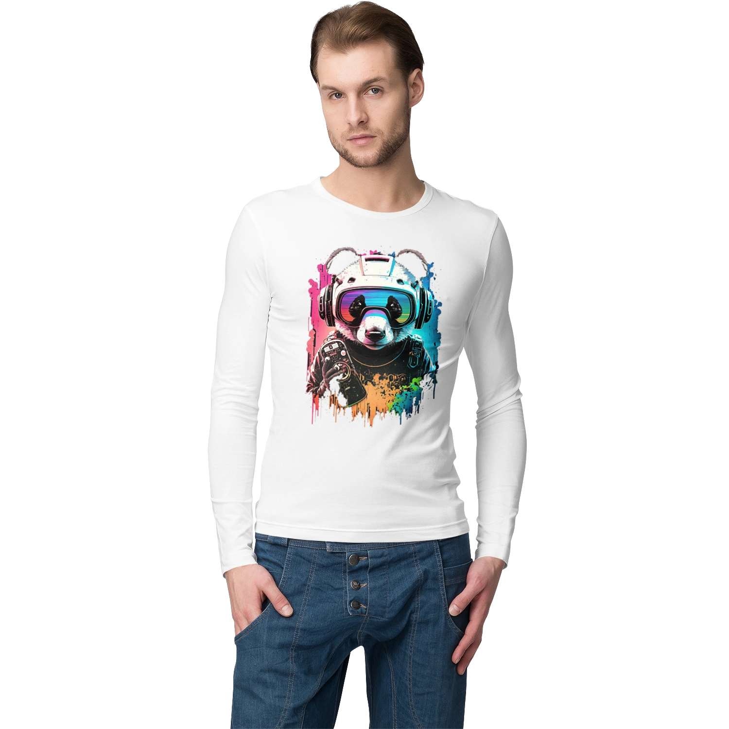 Панда в VR шлеме