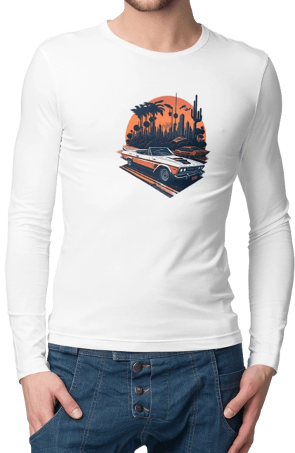 Beautiful car at sunset