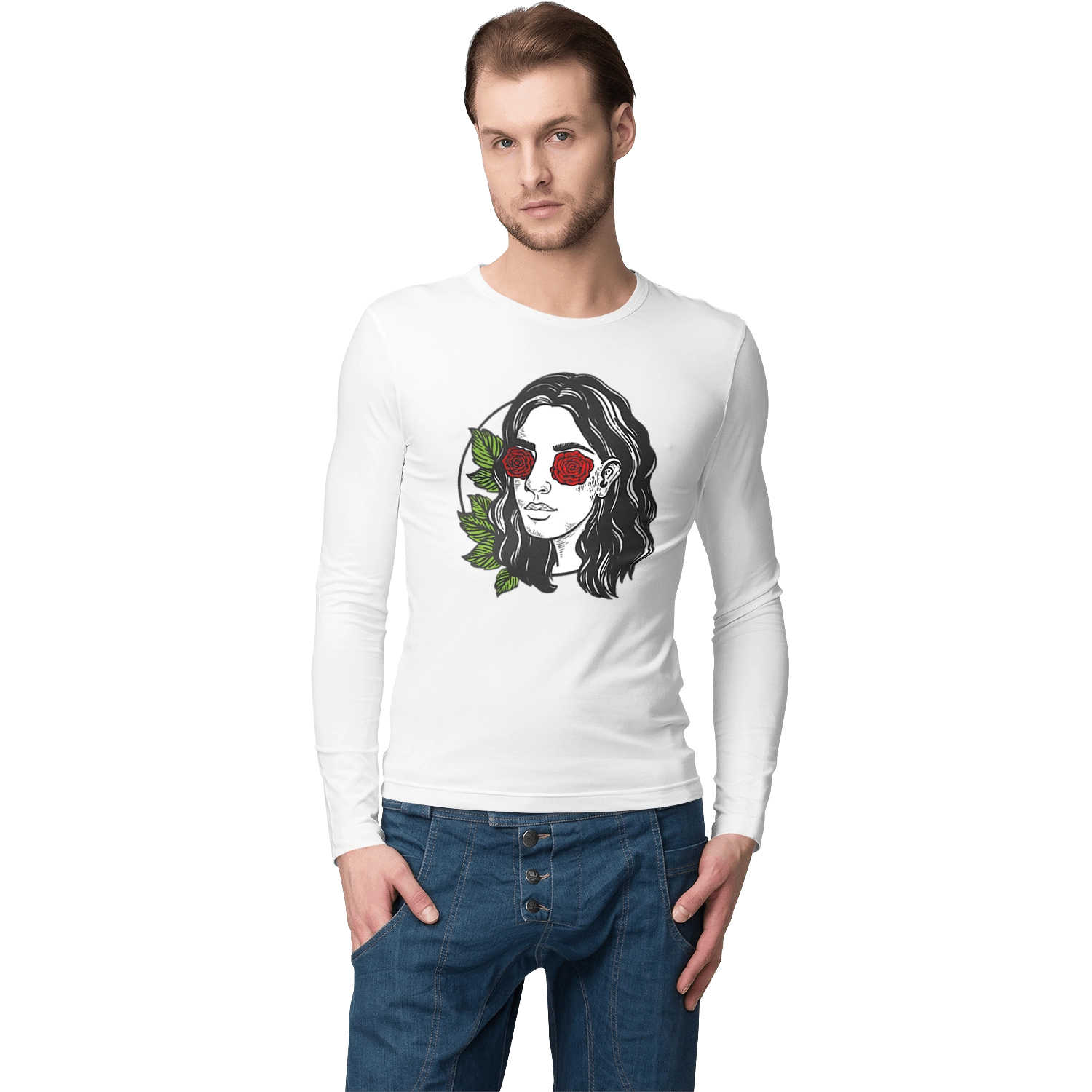 Девушка С Розами На Глазах