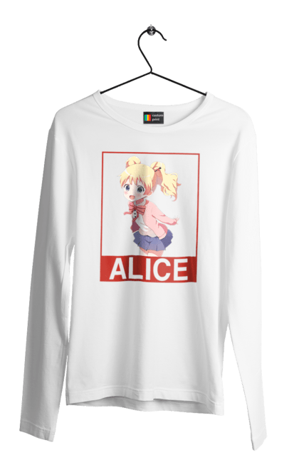 Men's longsleeve with prints Kiniro Mosaic Alice Cartelet. Alice, alice cartelet, anime, gold mosaic, kiniro mosaic, kinmoza, manga. 2070702