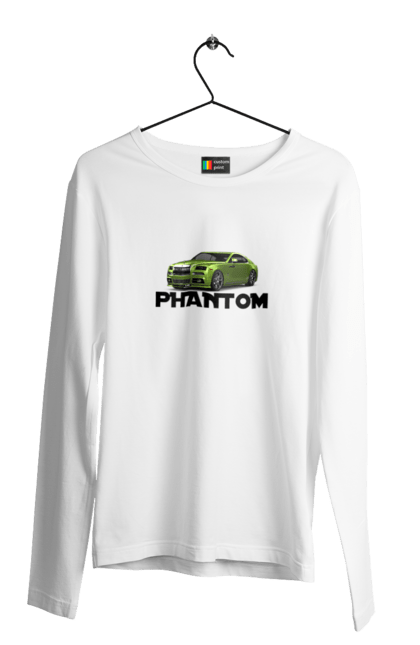 Чоловічий лонгслів з принтом "Ролс ройс". Авто, автомобіль, люкс клас, ролс ройс, седан, фантом. 2070702