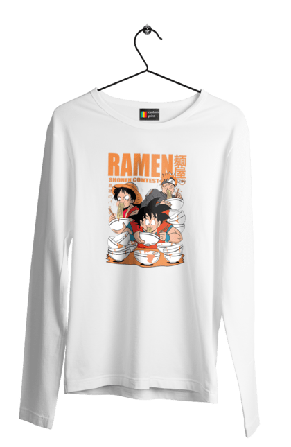 Men's longsleeve with prints Ramen. Anime, characters, food, goku, luffy, manga, naruto, ramen. 2070702