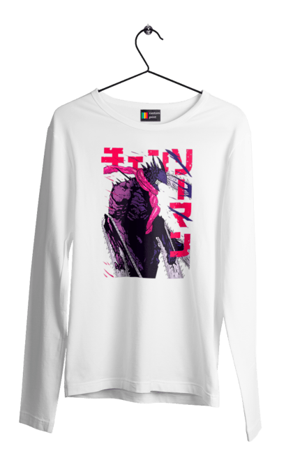 Men's longsleeve with prints Chainsaw Man. Anime, chainsaw man, demon, denji, manga, pochita, shonen. 2070702