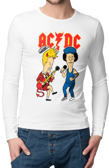 Men's longsleeve with prints AC/DC. Ac dc, acd, blues rock, group, hard rock, music, rock n roll. 2070702