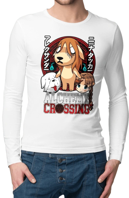 Мужской лонгслив с принтом Стальной алхимик Нина. Fullmetal alchemist, nina, аниме, манга, нина, ранобе, стальной алхимик, стимпанк. 2070702