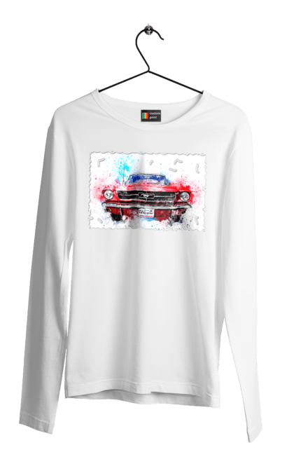 Чоловічий лонгслів з принтом "Автомобіль мустанг". Автомобіль мустанг, донати, допомога, дорога, колесо, конь, машина, мустанг, пейпел, україна. 2070702