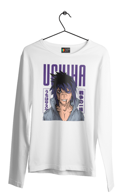 Men's longsleeve with prints Naruto Sasuke Uchiha. Anime, manga, naruto, sasuke, sasuke uchiha, team 7, team number 7, uchiha. 2070702