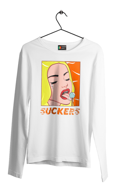 Чоловічий лонгслів з принтом "Чупа чупс". Гумор, мем, прикольна, сакерс, смішна, чупа чупс. 2070702