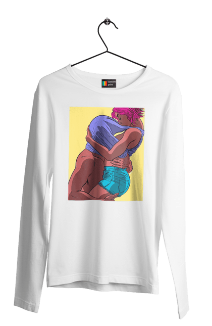 Men`s longsleeve with prints Man Under The T-Shirt In Girls. Boobs, passion. 2070702