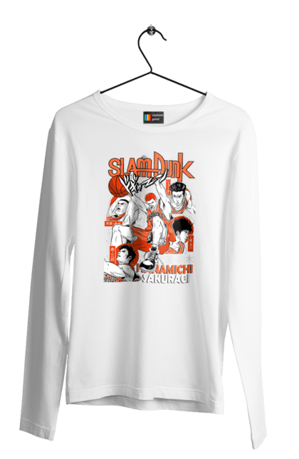 Чоловічій лонгслів з принтом "Слем данк Сакурагі Ханамічі". Hanamichi sakuragi, slam dunk, аніме, баскетбол, манга, сакурагі ханамічі, слем-данк, спокон, спортивне аніме, сьонен. 2070702