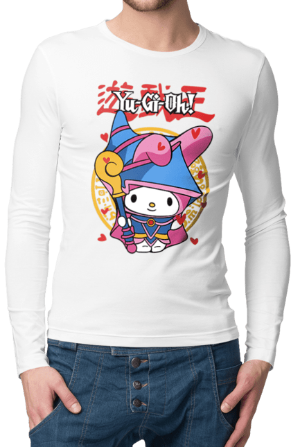 Чоловічій лонгслів з принтом "Yu Gi Oh! Май Мелоді". Hello kitty, my melody, yu gi oh, yu-gi-oh, аніме, бренд, май мелоді, персонаж, хелло кітті. 2070702