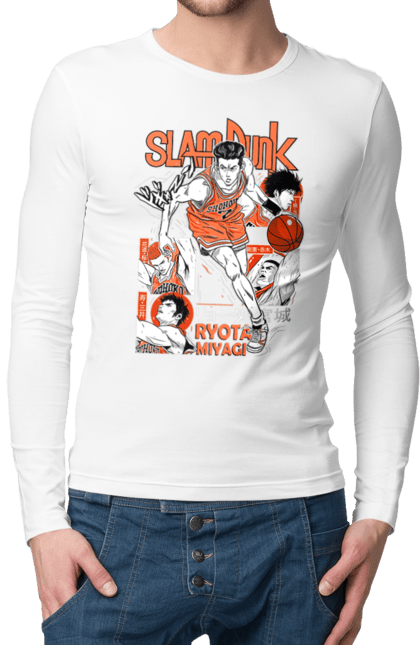 Men's longsleeve with prints Ryota Miyagi. Anime, basketball, comedy, manga, ryota miyagi, school, shonen, slam dunk, sports anime. 2070702