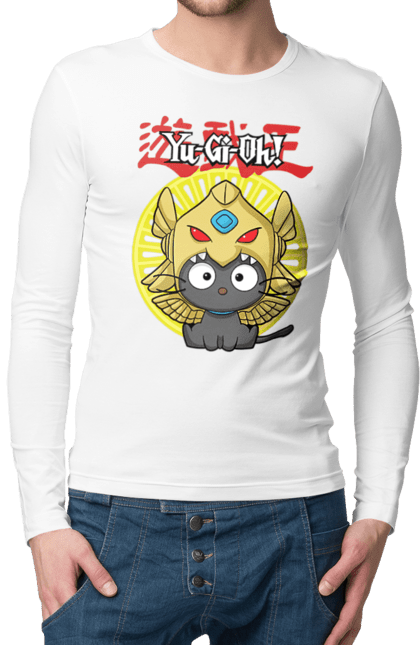 Чоловічій лонгслів з принтом "Yu Gi Oh! Чококет". Chococat, hello kitty, yu gi oh, yu-gi-oh, аніме, бренд, персонаж, хелло кітті, чококет. 2070702