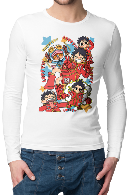 Men's longsleeve with prints One Piece Luffy. Anime, luffy, manga, monkey de luffy, one piece, pirates. 2070702