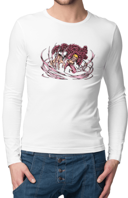 Men's longsleeve with prints One Piece Donquixote Doflamingo. Anime, donquixote doflamingo, heavenly yaksha, manga, one piece, straw hat pirates. 2070702