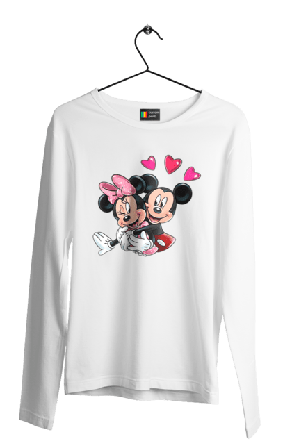 Чоловічій лонгслів з принтом "Міккі Маус та Мінні Маус". Mickey mouse, minnie mouse, дісней, міккі, міккі маус, мінні маус, мультфільм. 2070702