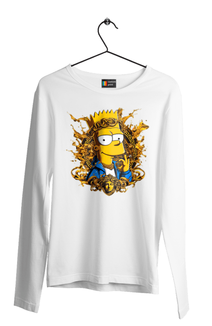 Men's longsleeve with prints Bart Simpson Versace. Bart, cartoon, serial, simpson, versace. 2070702