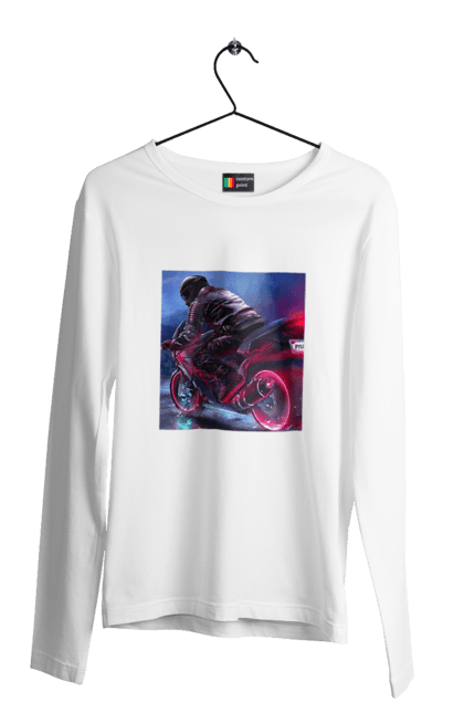 Чоловічий лонгслів з принтом "Мотоцикл". Motolove, мотолов, мотоцикл, опві, україна. 2070702