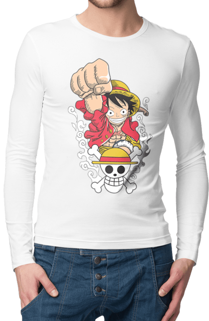 Men's longsleeve with prints One Piece Luffy. Anime, luffy, manga, monkey de luffy, one piece, pirates. 2070702