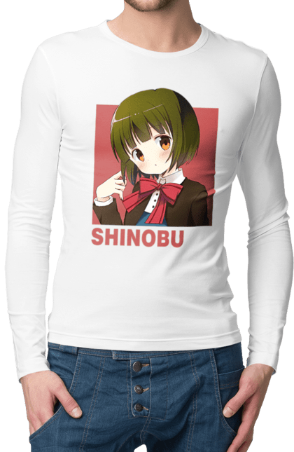 Men's longsleeve with prints Kiniro Mosaic Shinobu Omiya. Anime, gold mosaic, kiniro mosaic, kinmoza, manga, shinobu, shinobu omiya. 2070702