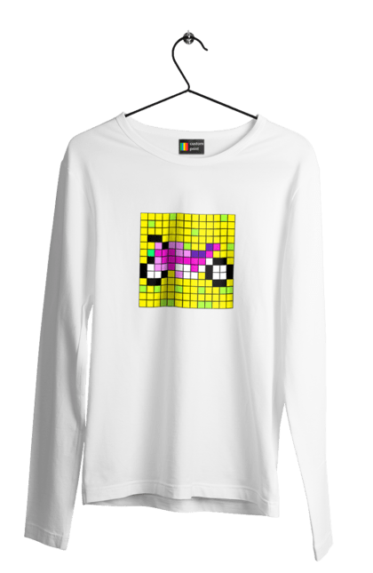 Men`s longsleeve with prints Pixel Bike. Bike, bright, color, motorcycle, pixel. 2070702