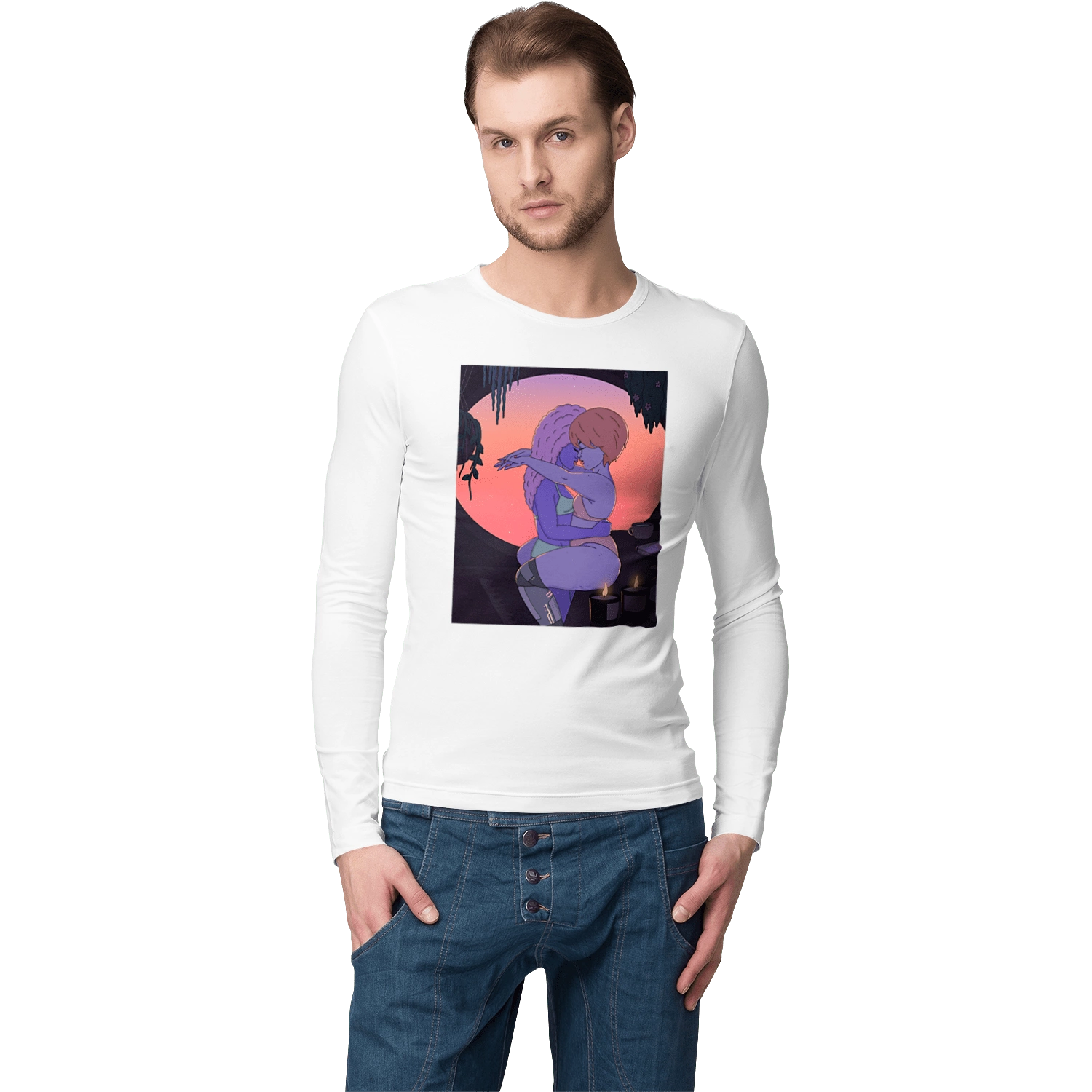 Purple Girls Hugging