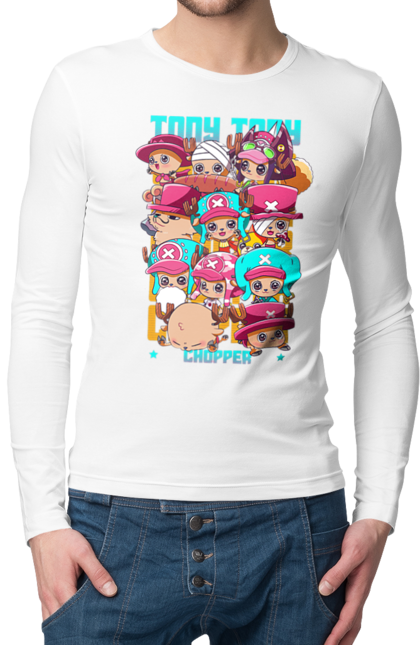 Men's longsleeve with prints One Piece Tony Tony Chopper. Adventures, anime, fantasy, light novel, manga, one piece, tony tony chopper, tv series. 2070702