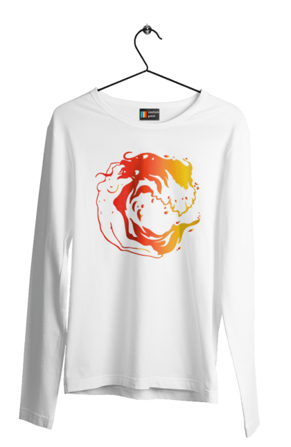 Men`s longsleeve with prints Girl wave. Girl, sea, wave. 2070702