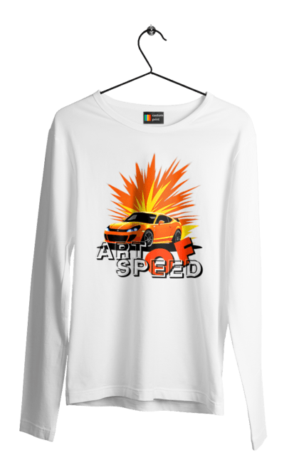 Чоловічий лонгслів з принтом "Мистецтво швидкості". Авто, автомобіліст, автомобіль, водій, швидкість. 2070702