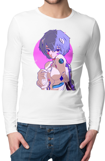 Men's longsleeve with prints Evangelion Rei. Anime, evangelion, eve, kaoru, manga, rei ayanami, shinji. 2070702