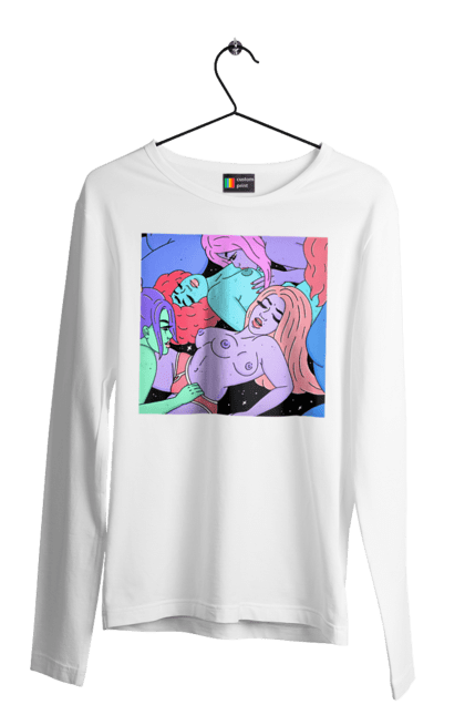 Чоловічий лонгслів з принтом "Дівчата Інопланетянки". Дівчата, інопланетянки, космос, різнокольорові. 2070702