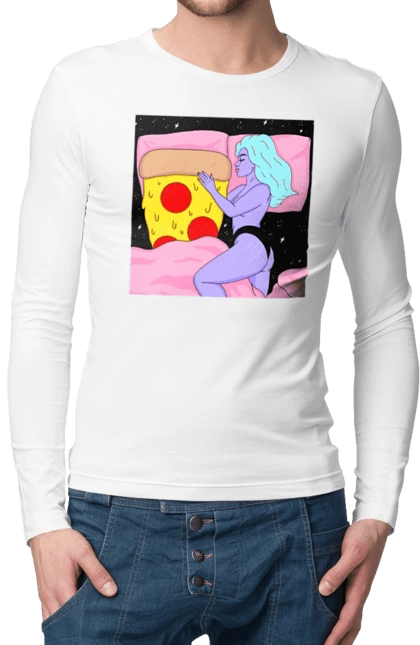 Purple Girl And Pizza