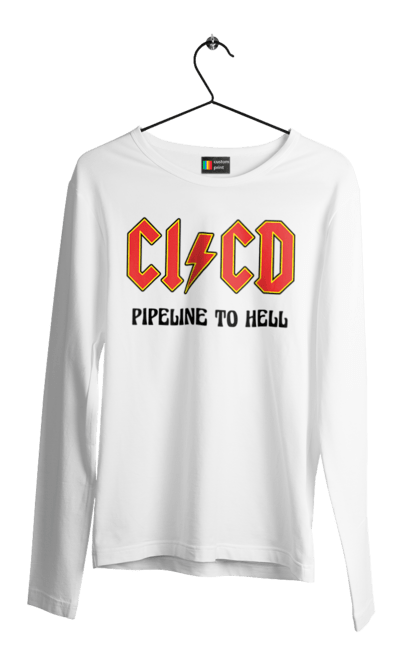 Men's longsleeve with prints CI/CD pipeline to hell. Cicd, cicd pipeline, development, devops, engineer, pipeline, programming, software. 2070702