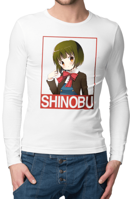 Men's longsleeve with prints Kiniro Mosaic Shinobu Omiya. Anime, gold mosaic, kiniro mosaic, kinmoza, manga, shinobu, shinobu omiya. 2070702