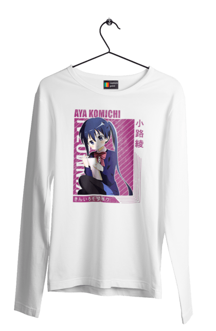 Men's longsleeve with prints Kiniro Mosaic Aya Komichi. Anime, aya komichi, gold mosaic, kiniro mosaic, kinmoza, manga. 2070702