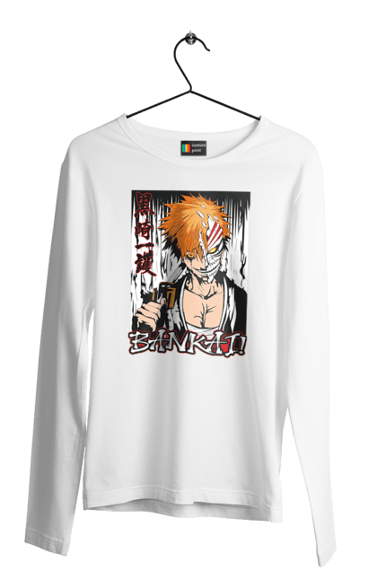 Чоловічій лонгслів з принтом "Бліч Куросакі Ічіґо". Anime, bleach, ichigo kurosaki, manga, аніме, бліч, ічіго, куросакі ічіґо, манга. 2070702