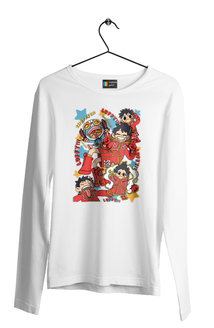 Men's longsleeve with prints One Piece Luffy. Anime, luffy, manga, monkey de luffy, one piece, pirates. 2070702