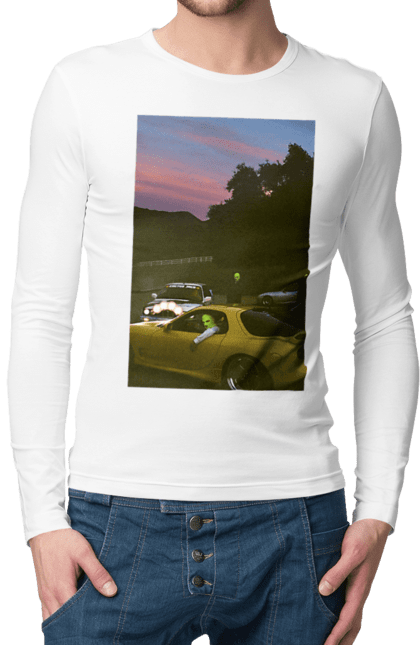 Чоловічий лонгслів з принтом "Авто". 2022, авто, автомобілі, механик, стиль. 2070702