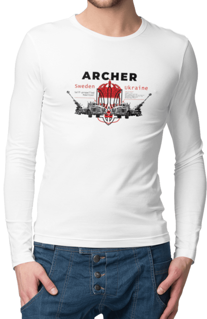 Чоловічий лонгслів з принтом "Archer". Archer, bayraktar, caesar, himars, javelin, nlaw, patriot, weapon, zaluzhny. 2070702