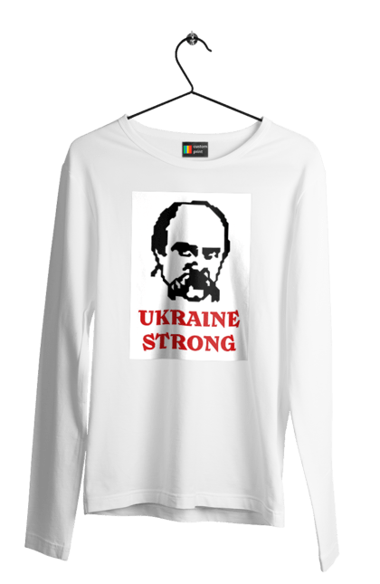 Мужской лонгслив с принтом Тарас Шевченко. Бавовна, війна, герб, доброго вечора, зсу, прапор україни, русский военный корабль, тарас, тарас шевченко, шевченко. 2070702