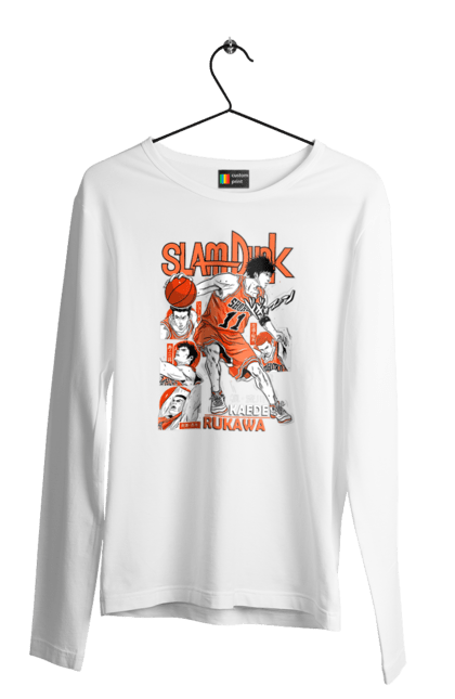 Men's longsleeve with prints Slam Dunk Kaede Rukawa. Anime, basketball, comedy, kaede rukawa, manga, school, shonen, slam dunk, sports anime. 2070702