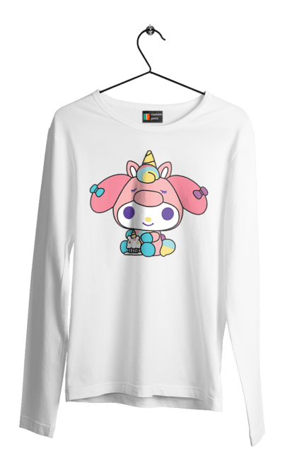 Мужской лонгслив с принтом My Melody. Hello kitty, my melody, sanrio, май мелоди, мелоди, хэллоу китти. 2070702